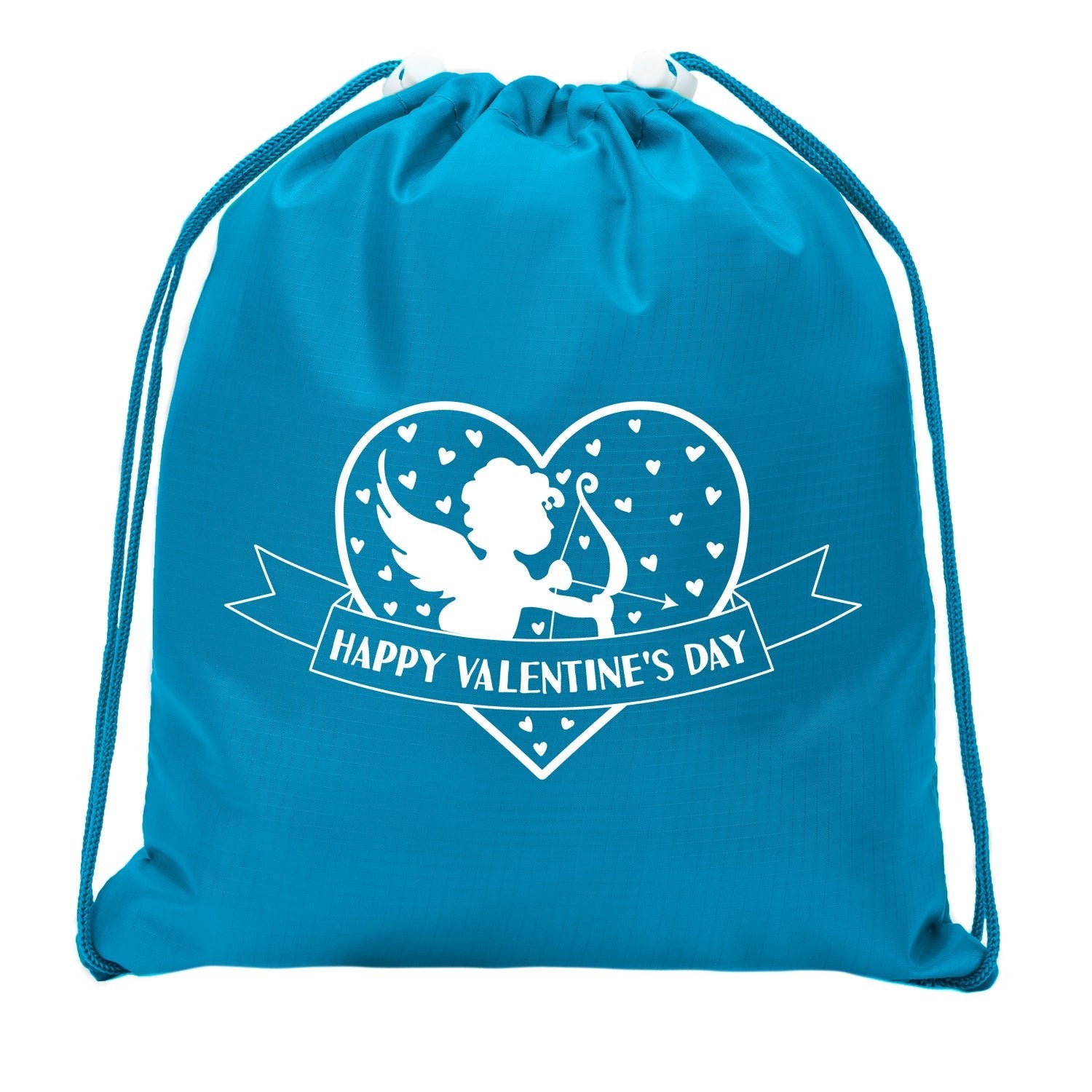 Happy Valentine's Day Cupid Hearts Mini Polyester Drawstring Bag - Mato & Hash