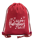 Happy Valentine's Day Hearts Cotton Drawstring Bag - Mato & Hash