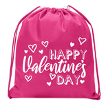 Happy Valentine's Day Hearts Mini Polyester Drawstring Bag - Mato & Hash