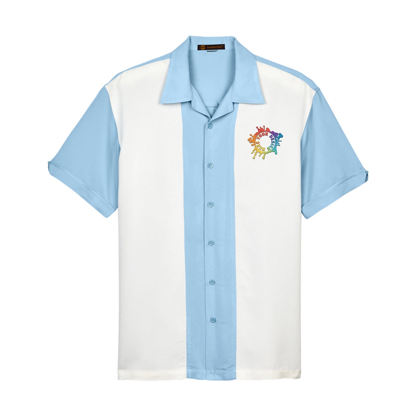 Harriton Men's Two-Tone Bahama Cord Camp Shirt Embroidery - Mato & Hash