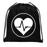 Heartbeat Mini Polyester Drawstring Bag