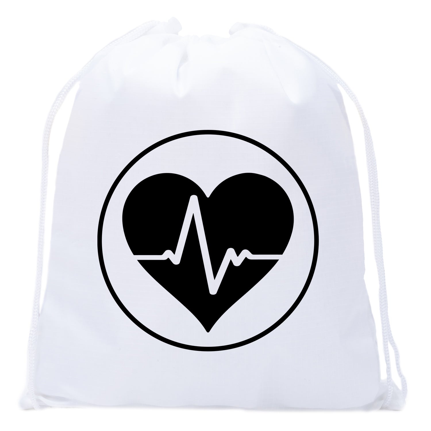 Heartbeat Mini Polyester Drawstring Bag - Mato & Hash