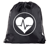 Heartbeat Polyester Drawstring Bag