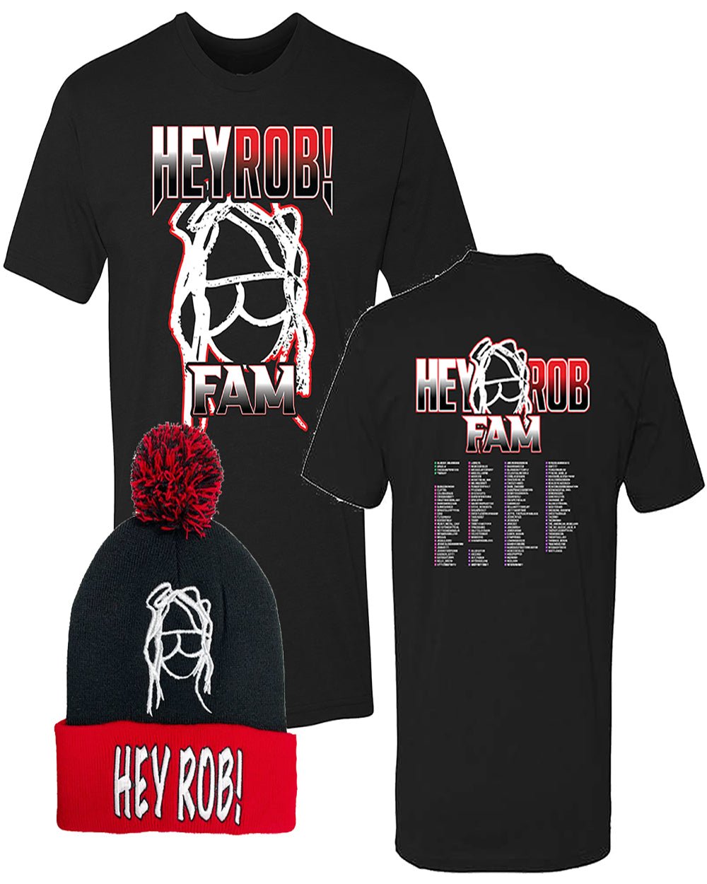 HEY ROB FAM Shirt with Names + Beanie HR ! T-Shirt Canada Custom orders - Mato & Hash