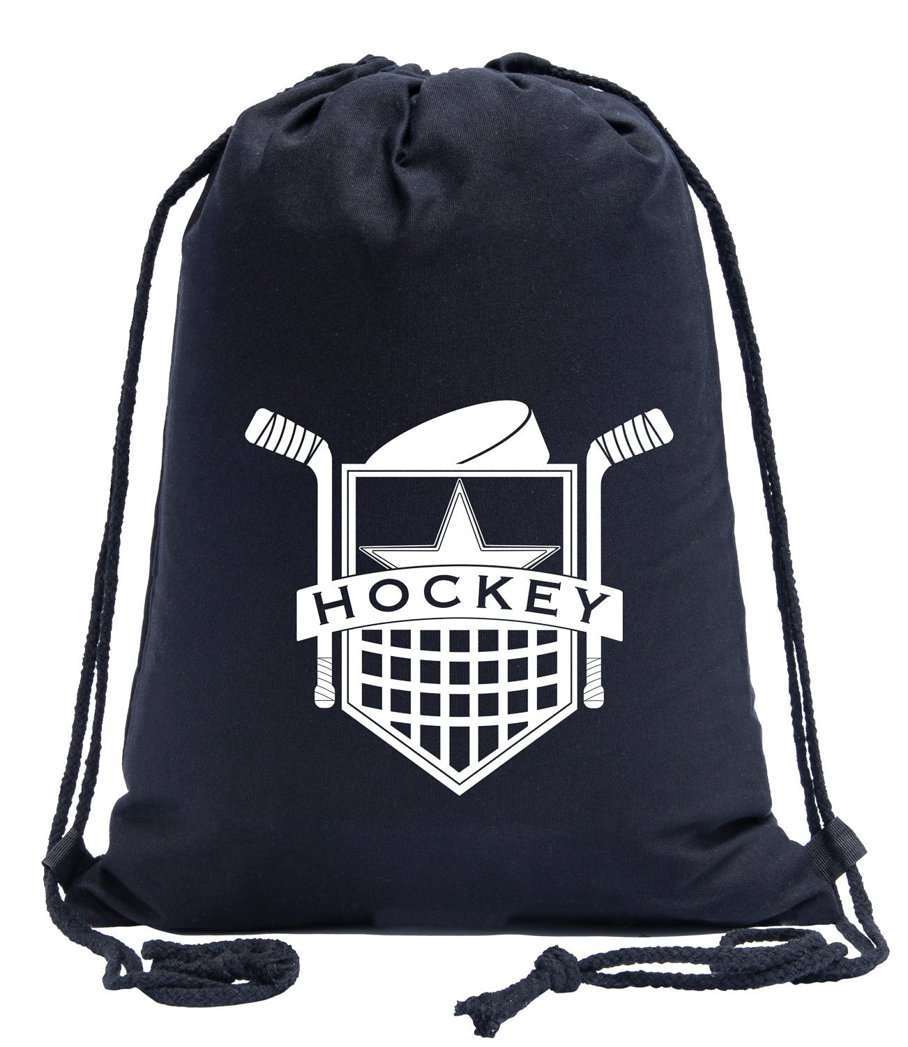 Hockey Puck & Sticks Cotton Drawstring Bag - Mato & Hash