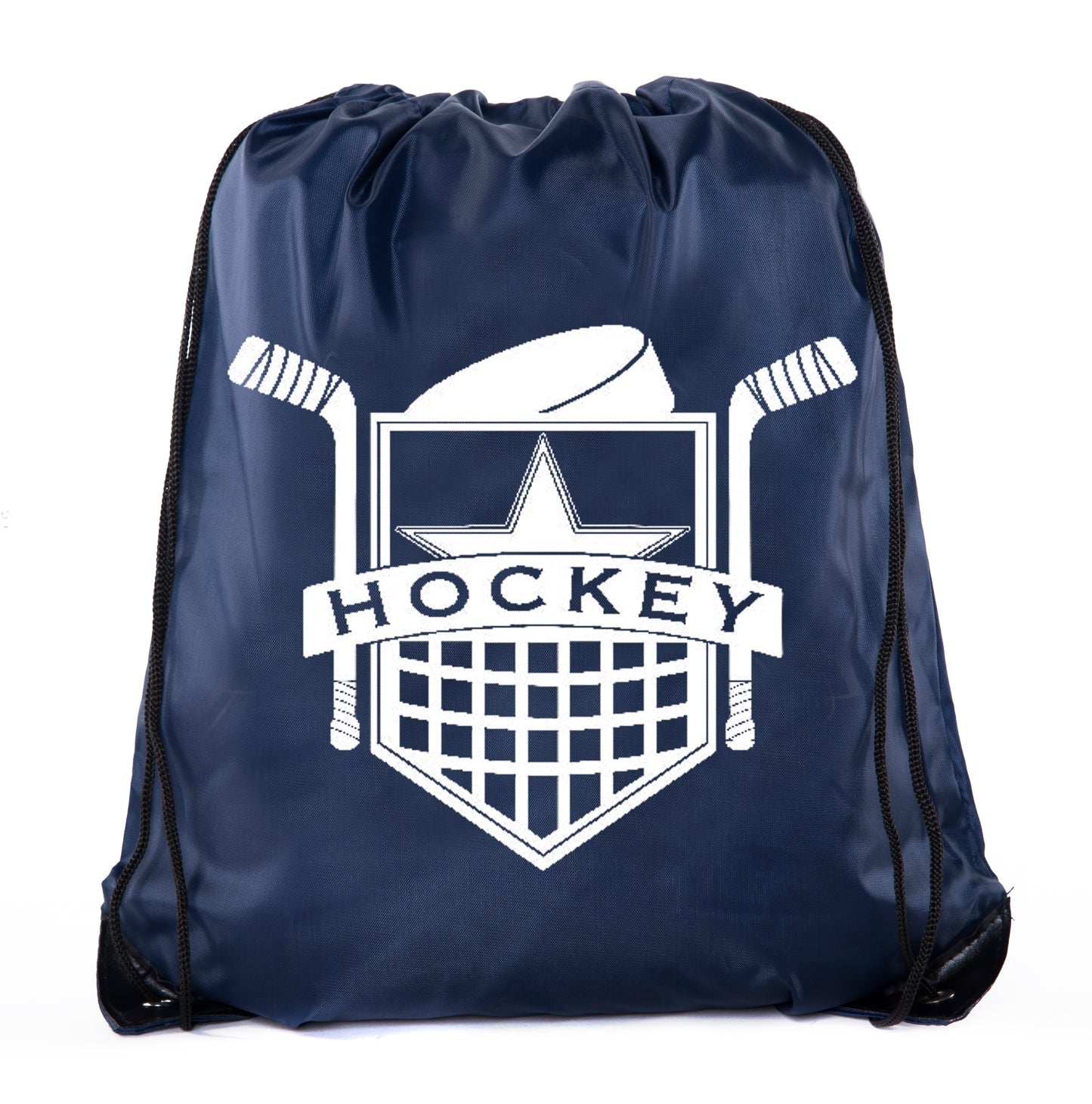 Hockey Puck & Sticks Polyester Drawstring Bag - Mato & Hash