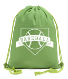Home Plate Baseball Cotton Drawstring Bag - Mato & Hash