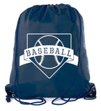 Home Plate Baseball Polyester Drawstring Bag - Mato & Hash