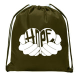 Hope - Heart in Hands Mini Polyester Drawstring Bag - Mato & Hash