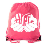 Hope - Heart in Hands Polyester Drawstring Bag - Mato & Hash