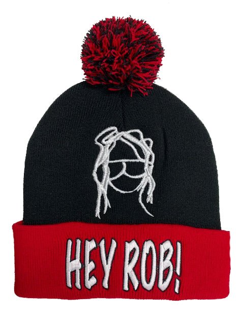 HR ! Beanie Hat W/Ball 2 Embroidery locations USA orders - Mato & Hash