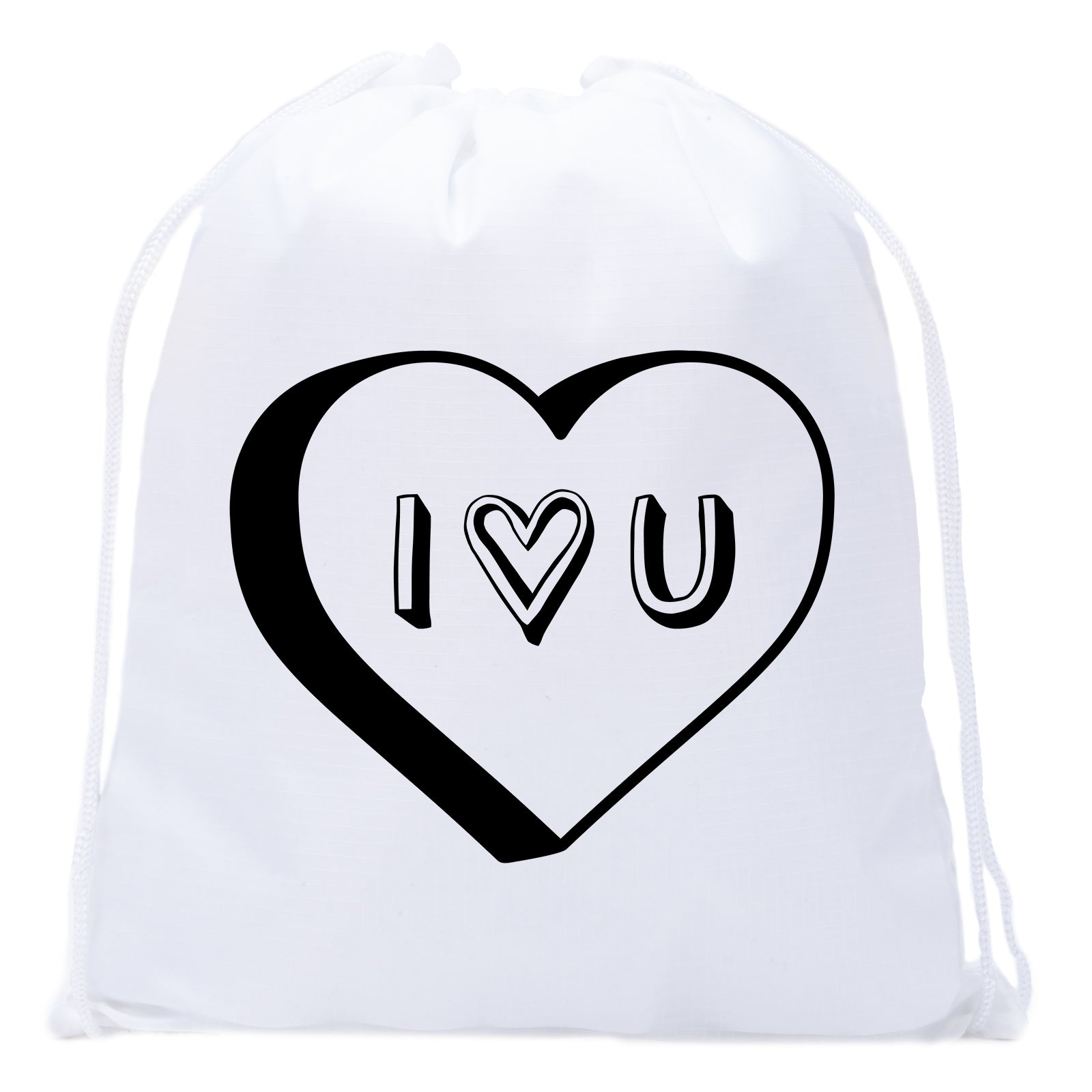 Accessory - Valentine's Day Bags, Mini Drawstring Cinch Backpacks, Valentines Day Gift Bags - I Heart U