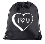 Accessory - Valentine's Day Bags, Drawstring Cinch Backpacks, Valentines Day Gift Bags - I Heart U