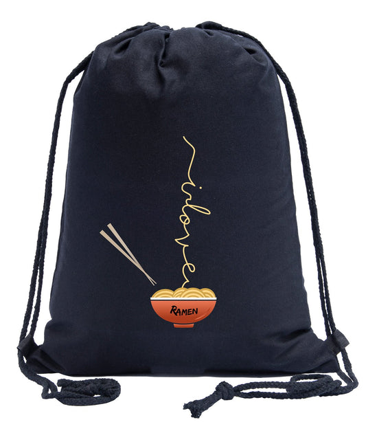 I Love Ramen Cotton Drawstring Bag - Mato & Hash
