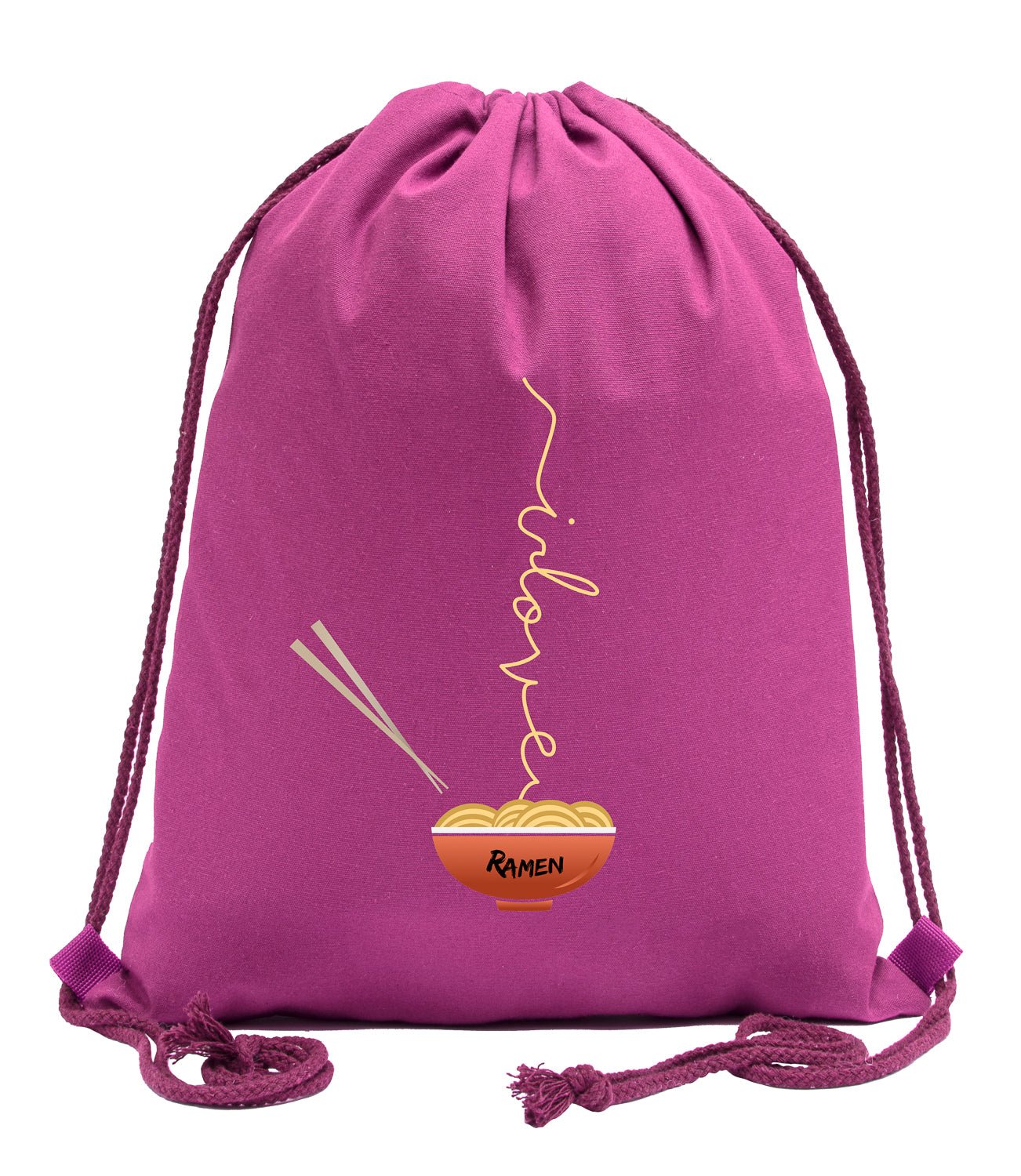 I Love Ramen Cotton Drawstring Bag - Mato & Hash