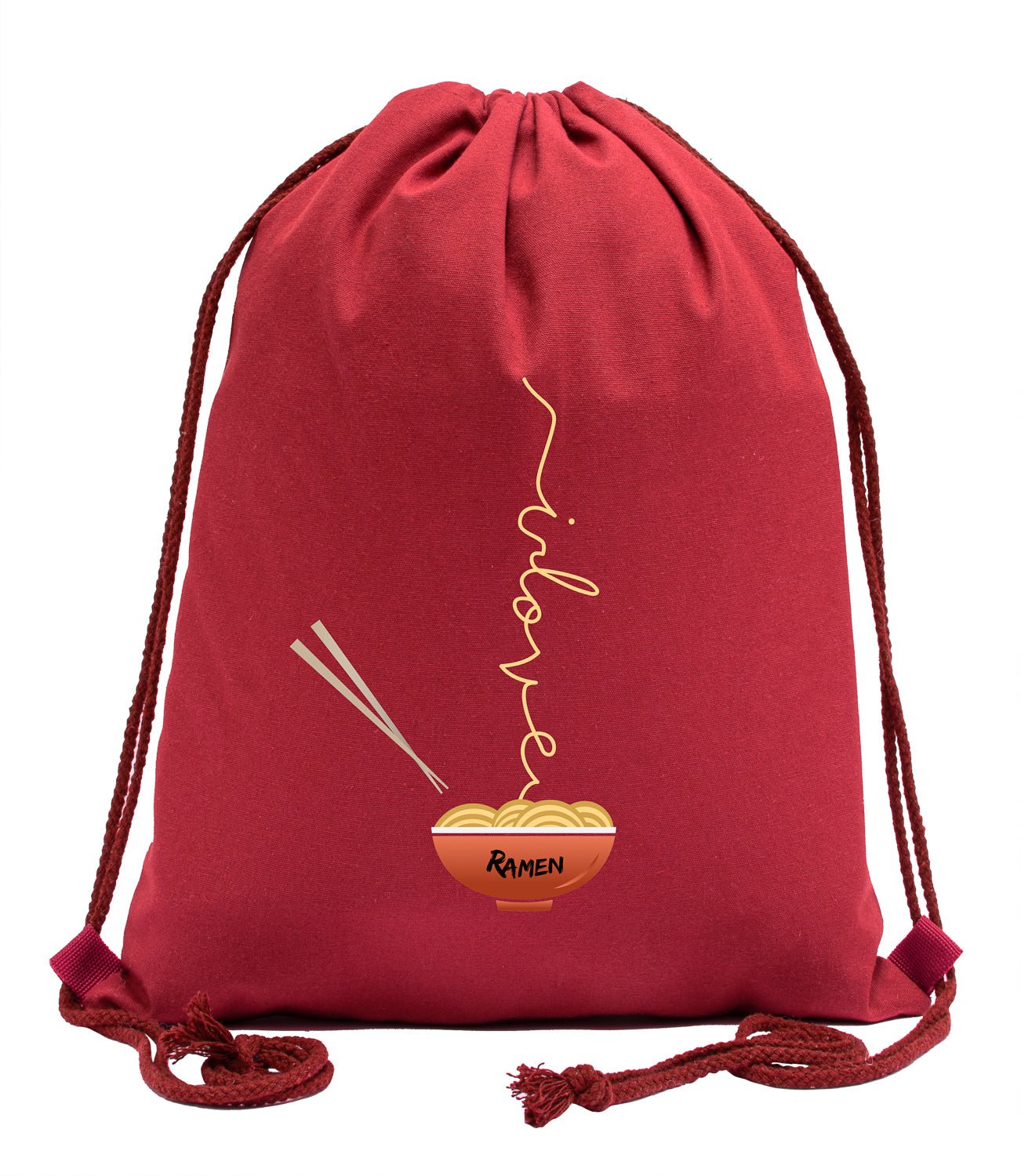 I Love Ramen Cotton Drawstring Bag - Mato & Hash