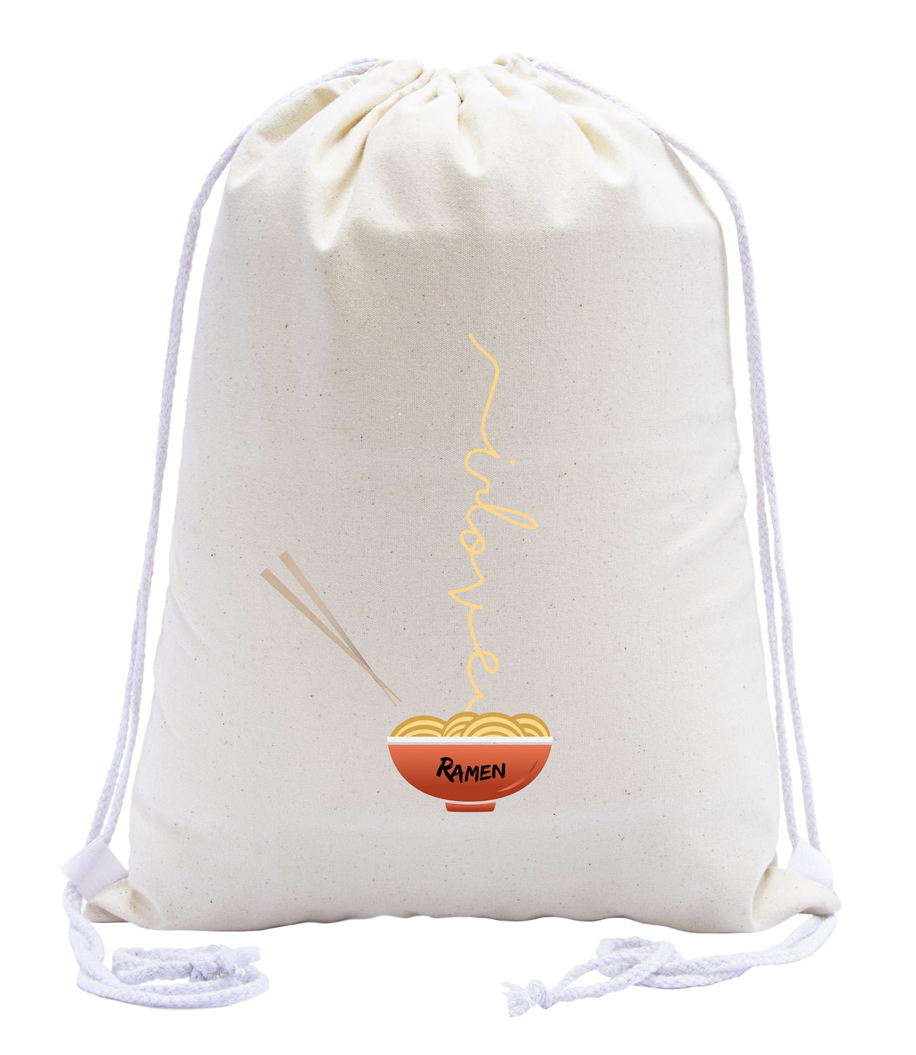 I Love Ramen Cotton Drawstring Bag - Mato & Hash