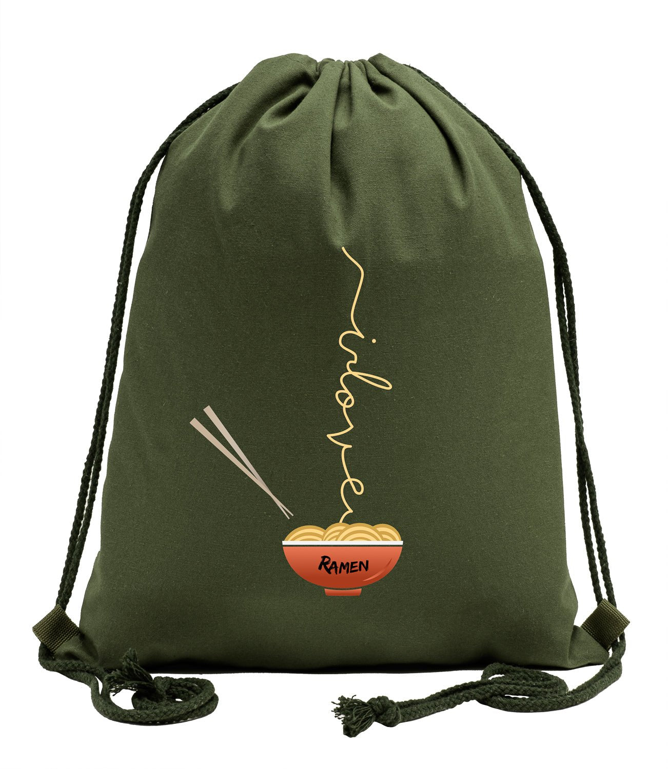 I Love Ramen Cotton Drawstring Bag - Mato & Hash
