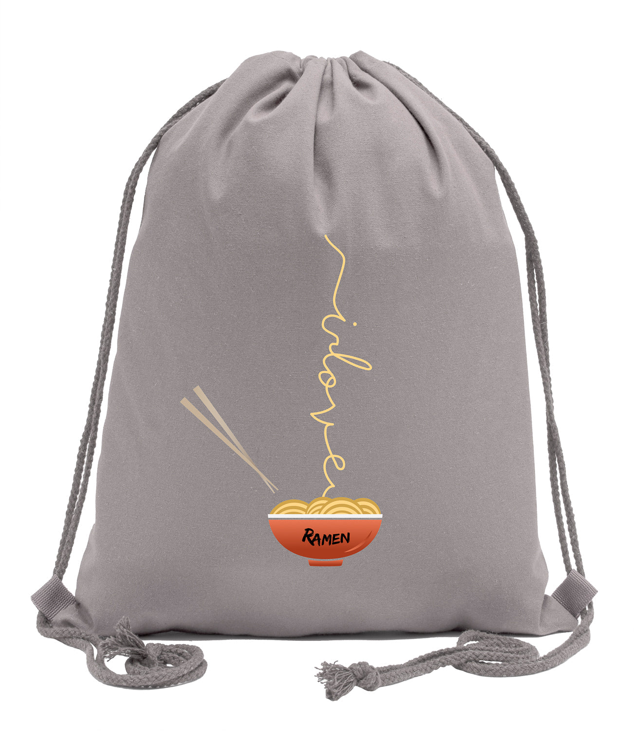 I Love Ramen Cotton Drawstring Bag - Mato & Hash