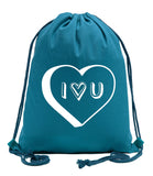 "I<3 U" Candy Heart Valentine's Day Cotton Drawstring Bag