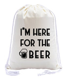I'm Here for the Beer St. Patrick's Day Cotton Drawstring Bag - Mato & Hash