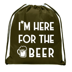 I'm Here for the Beer St. Patrick's Day Mini Polyester Drawstring Bag - Mato & Hash