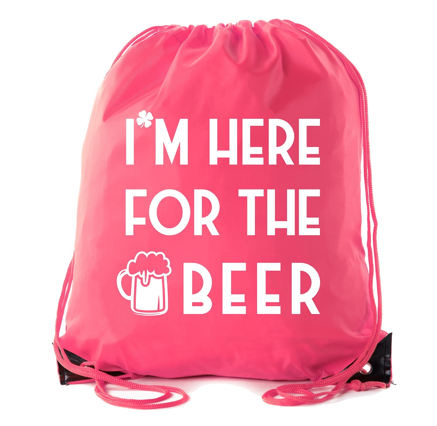 I'm Here for the Beer St. Patrick's Day Polyester Drawstring Bag - Mato & Hash