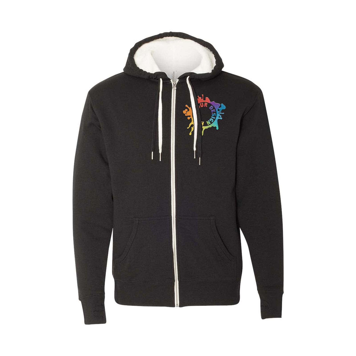 Independent Trading Co. Unisex Sherpa-Lined Hooded Sweatshirt Embroidery - Mato & Hash