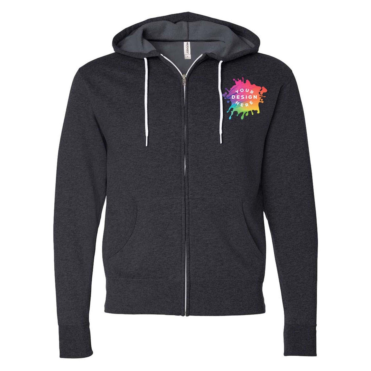 Independent Trading Co. Unisex Triblend Lightweight Full-Zip Hooded Sweatshirt - Mato & Hash