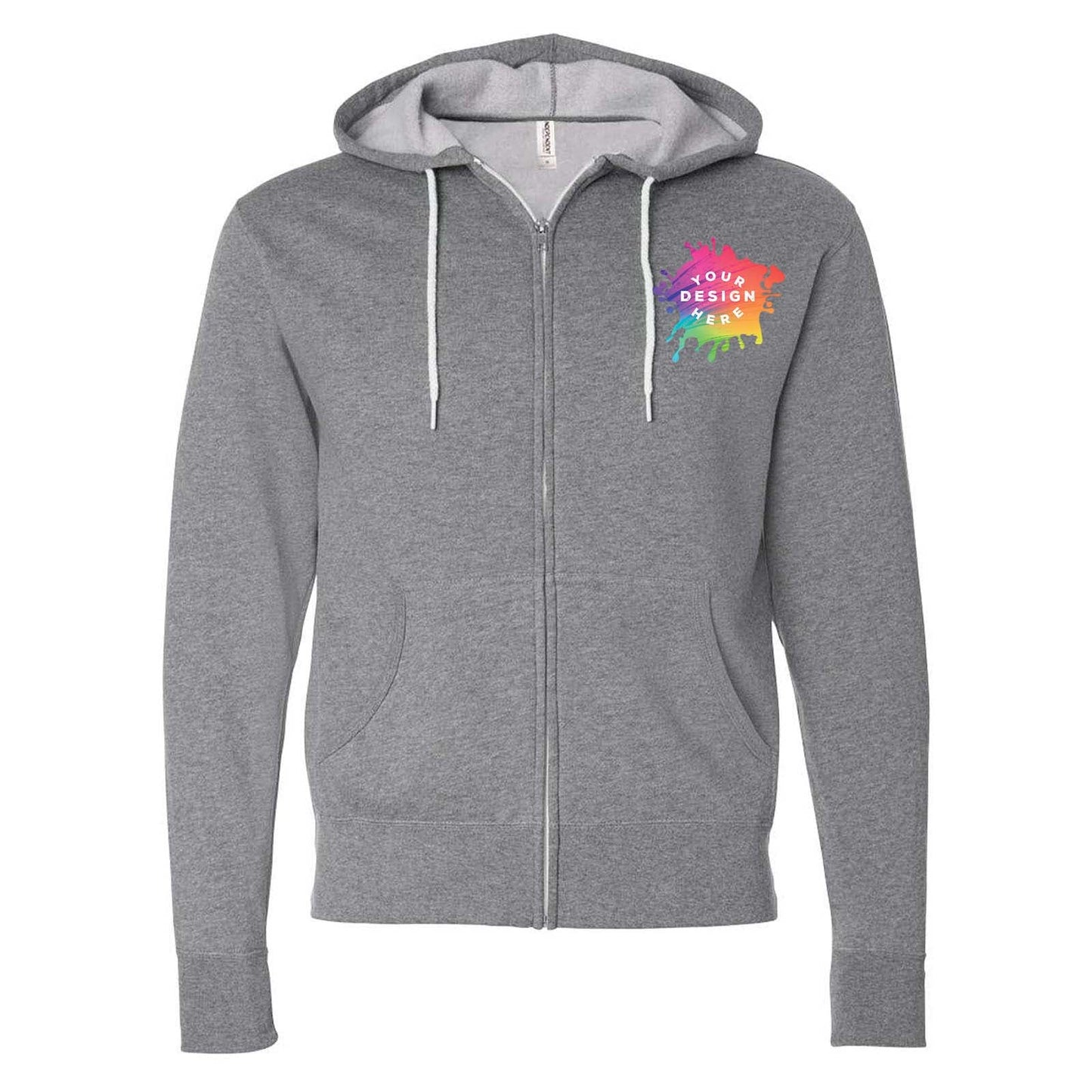 Independent Trading Co. Unisex Triblend Lightweight Full-Zip Hooded Sweatshirt - Mato & Hash