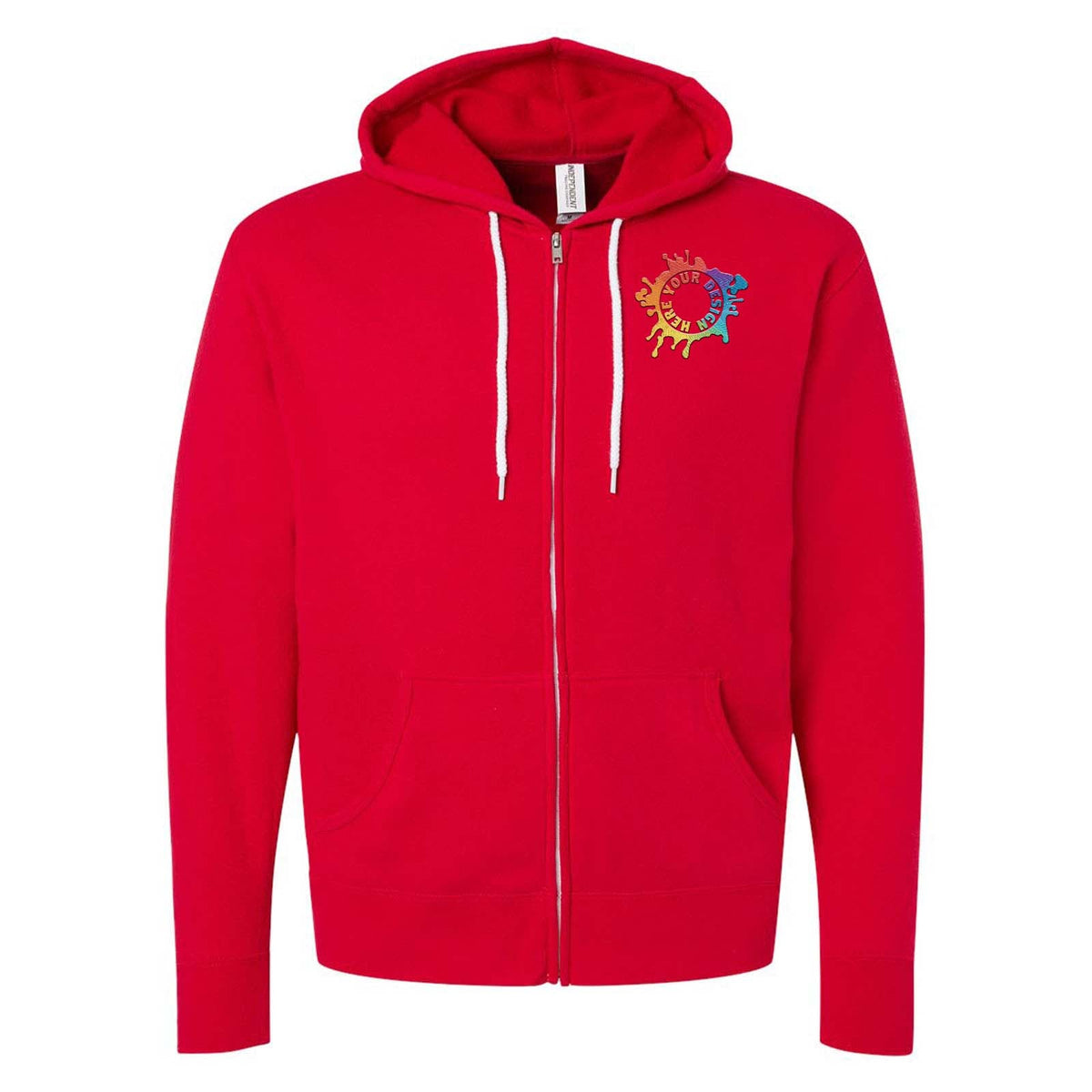 Independent Trading Co. Unisex Triblend Lightweight Full-Zip Hooded Sweatshirt Embroidery - Mato & Hash