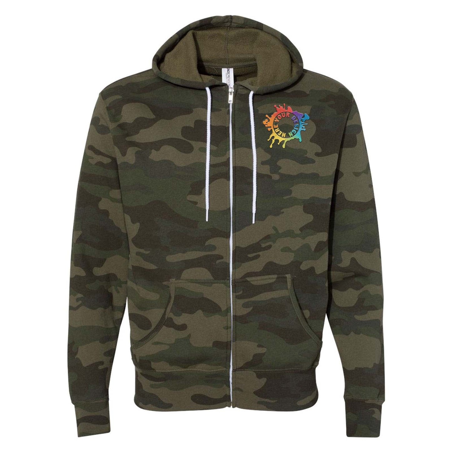 Independent Trading Co. Unisex Triblend Lightweight Full-Zip Hooded Sweatshirt Embroidery - Mato & Hash
