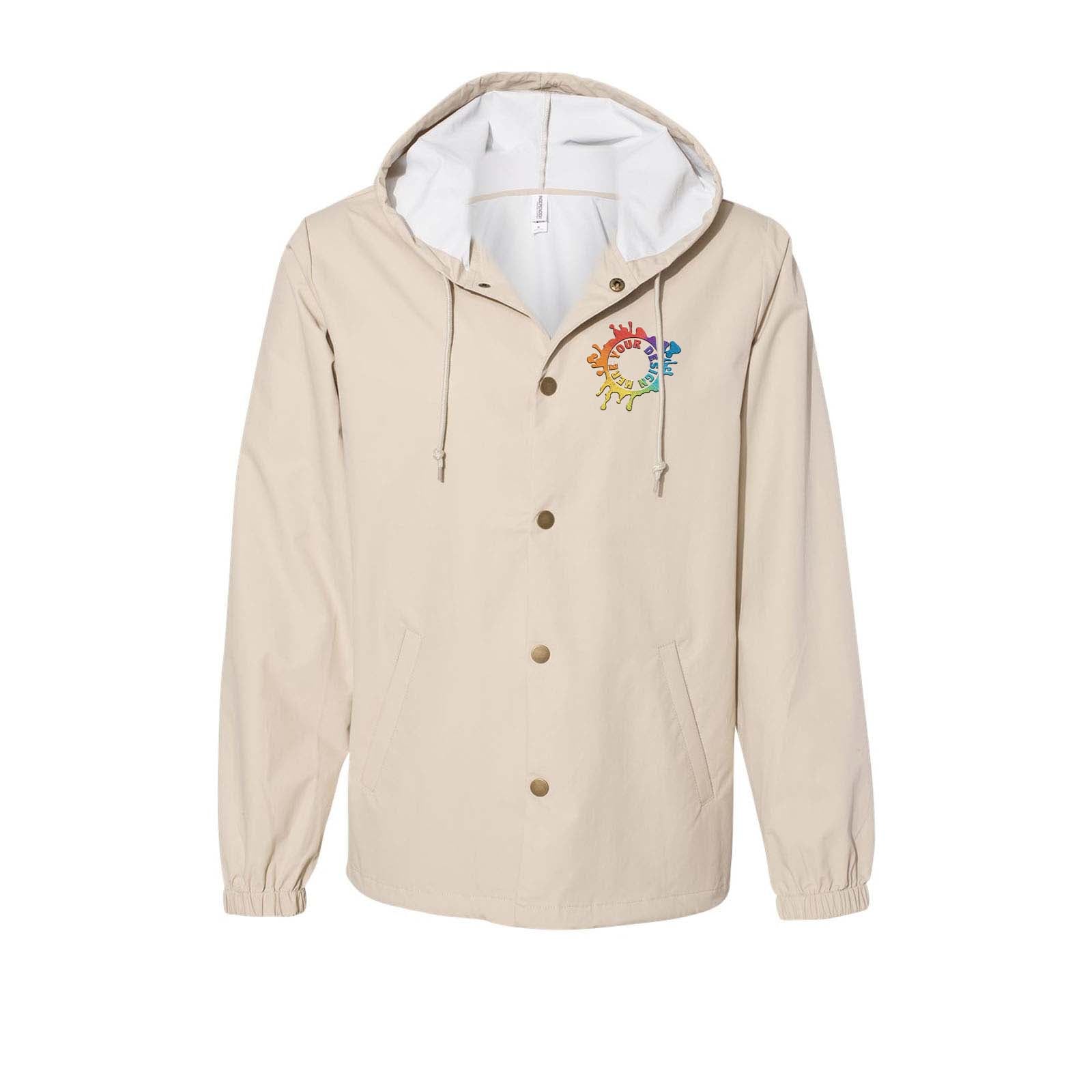 Independent Trading Co. - Water-Resistant Hooded Windbreaker Embroidery - Mato & Hash
