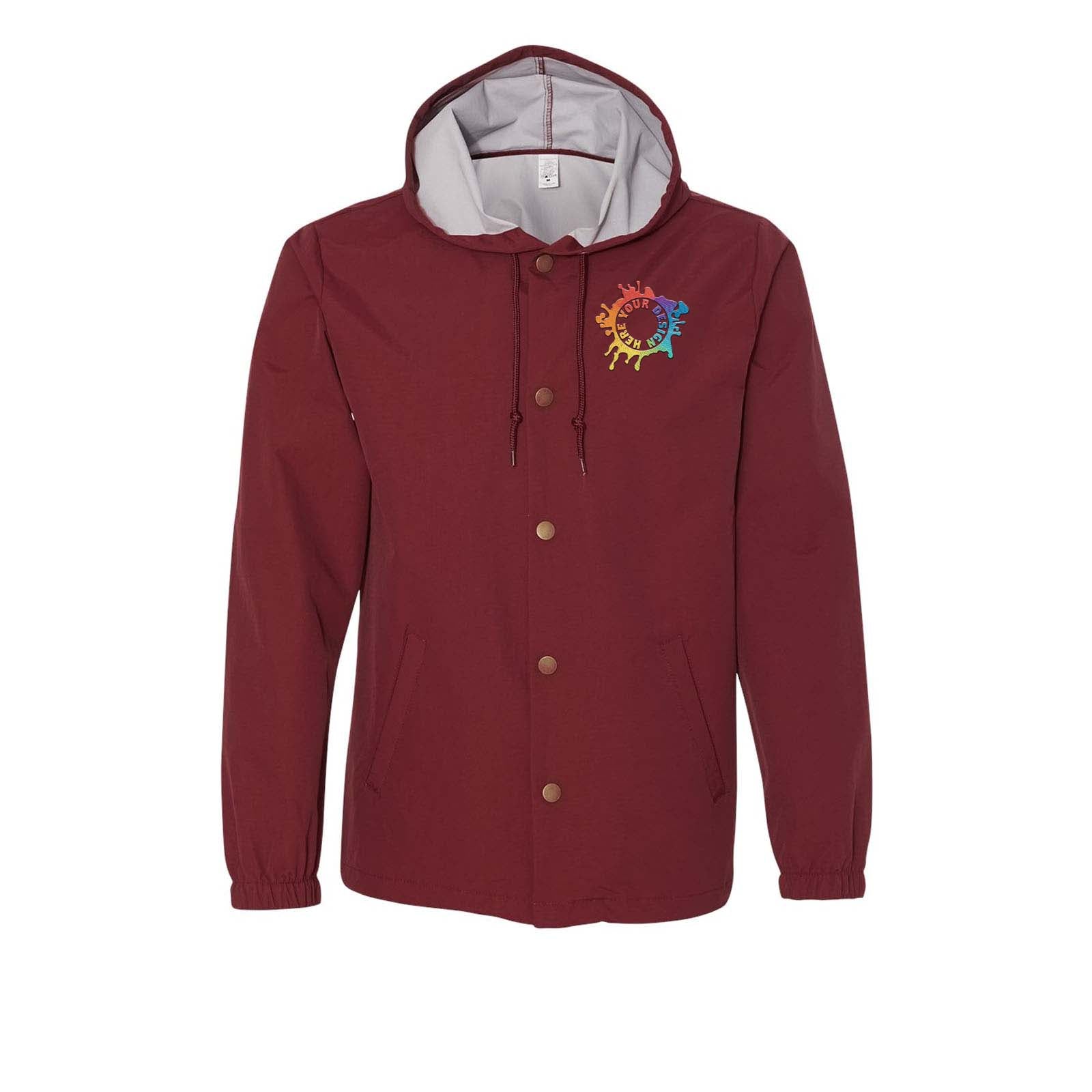 Independent Trading Co. - Water-Resistant Hooded Windbreaker Embroidery - Mato & Hash
