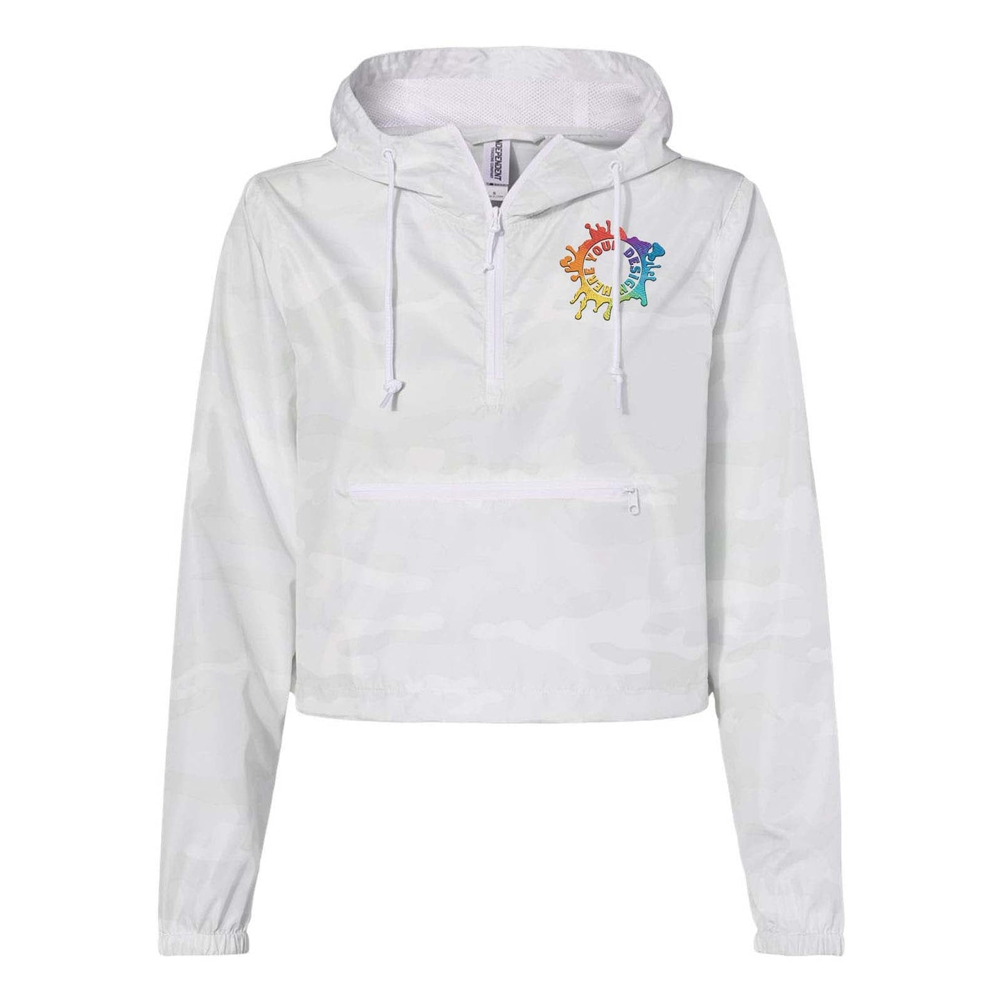 Independent Trading Co. - Women's Lightweight Quarter-Zip Pullover Crop Windbreaker Jacket Embroidery - Mato & Hash