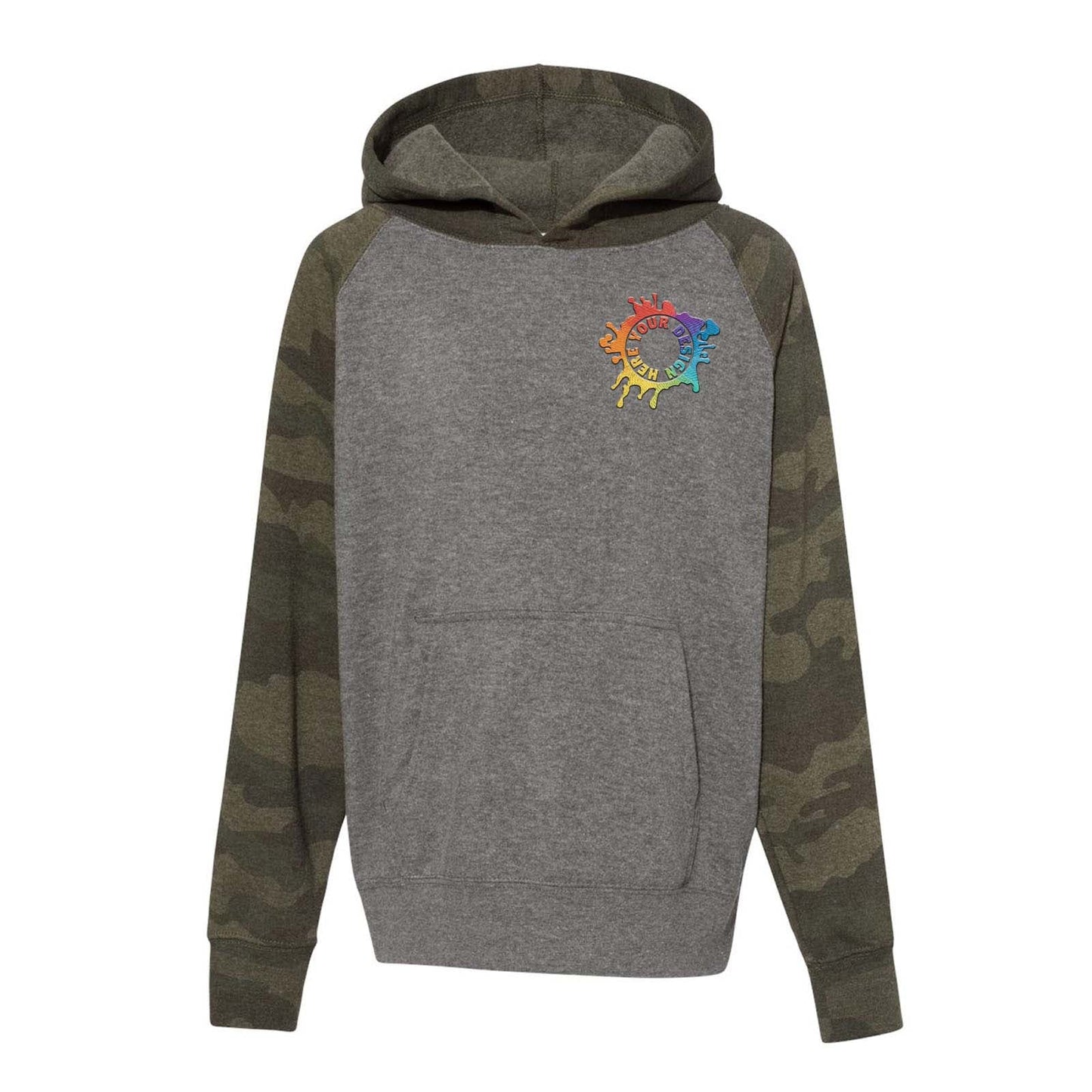 Independent Trading CO. Youth Special Blend Raglan Hooded Sweatshirt Embroidery - Mato & Hash