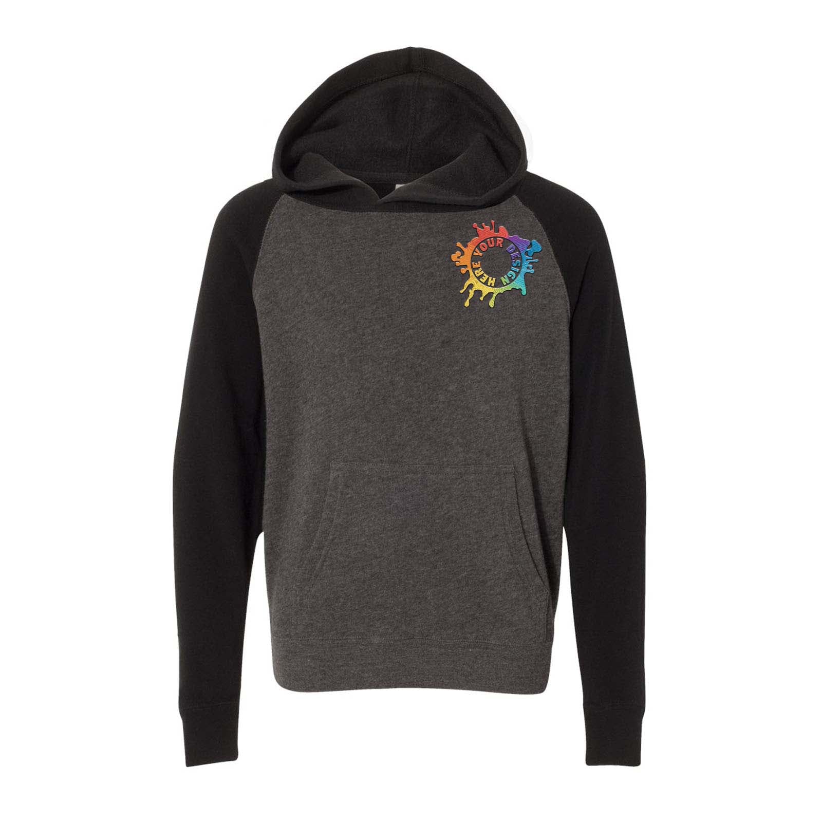Independent Trading CO. Youth Special Blend Raglan Hooded Sweatshirt Embroidery - Mato & Hash