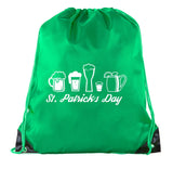Irish Cocktails St. Patrick's Day Polyester Drawstring Bag - Mato & Hash