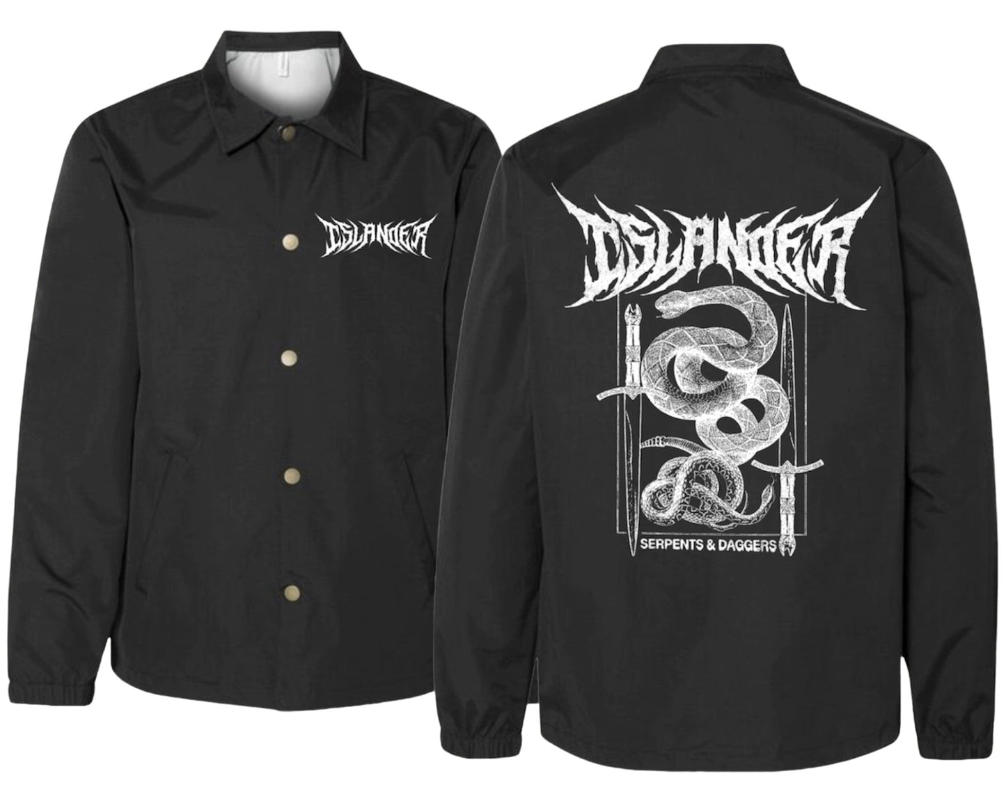 Islander Serpents and Daggers Water-Resistant Windbreaker Coach’s Jacket - Mato & Hash