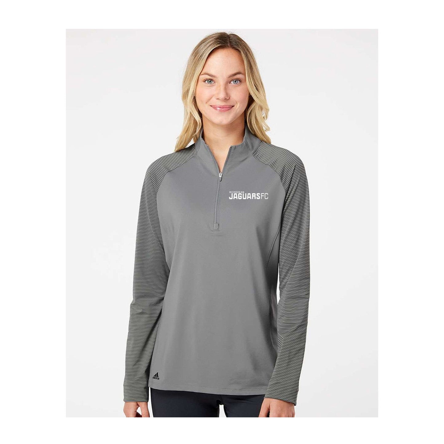 Jaguars Adidas - Women's Stripe Block Quarter-Zip Pullover Embroidery - Mato & Hash