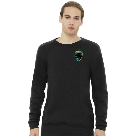 Jaguars Bella + Canvas Unisex Cotton/Polyester Fleece Raglan Crewneck Sweatshirt Embroidery - Mato & Hash
