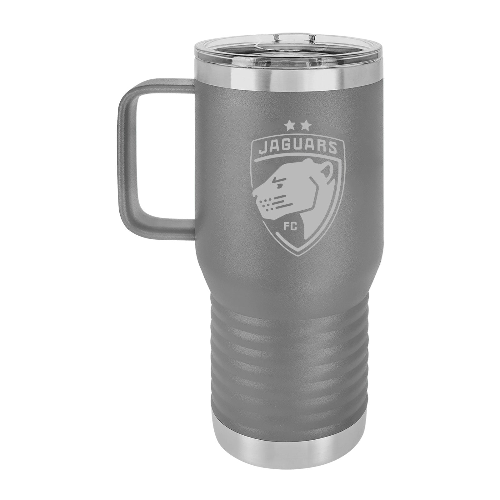 Jaguars Laser Engraved 20oz Travel Tumbler with Handle - Mato & Hash