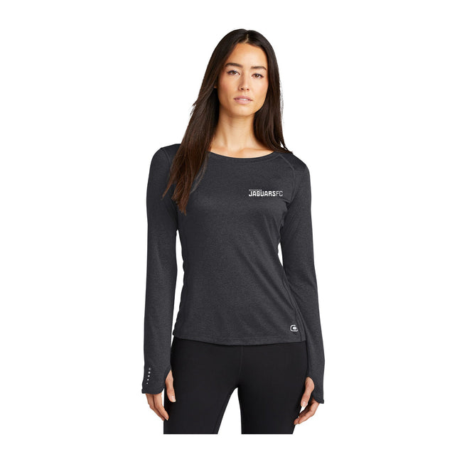 Jaguars OGIO® ENDURANCE Ladies Long Sleeve Pulse Crew Embroidery Wordmark