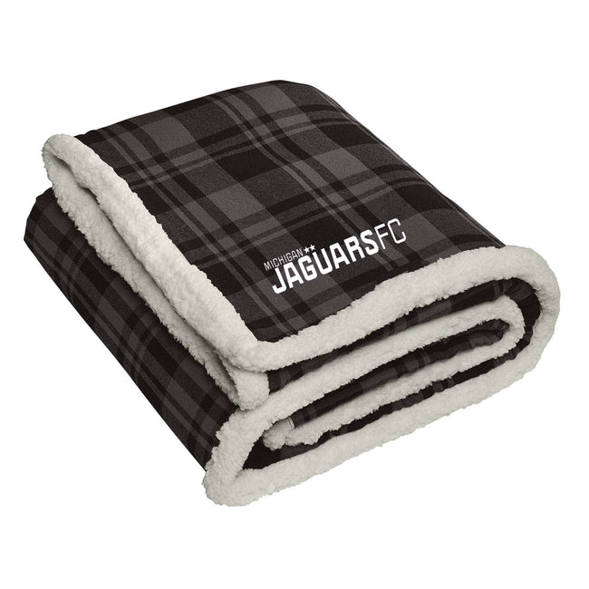 Jaguars Port Authority® Flannel Sherpa Blanket Embroidery Wordmark