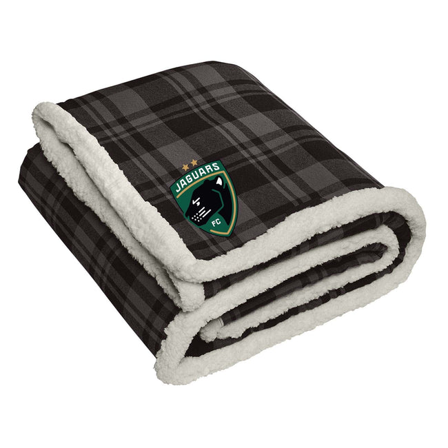 Jaguars Port Authority® Flannel Sherpa Blanket Embroidery Crest