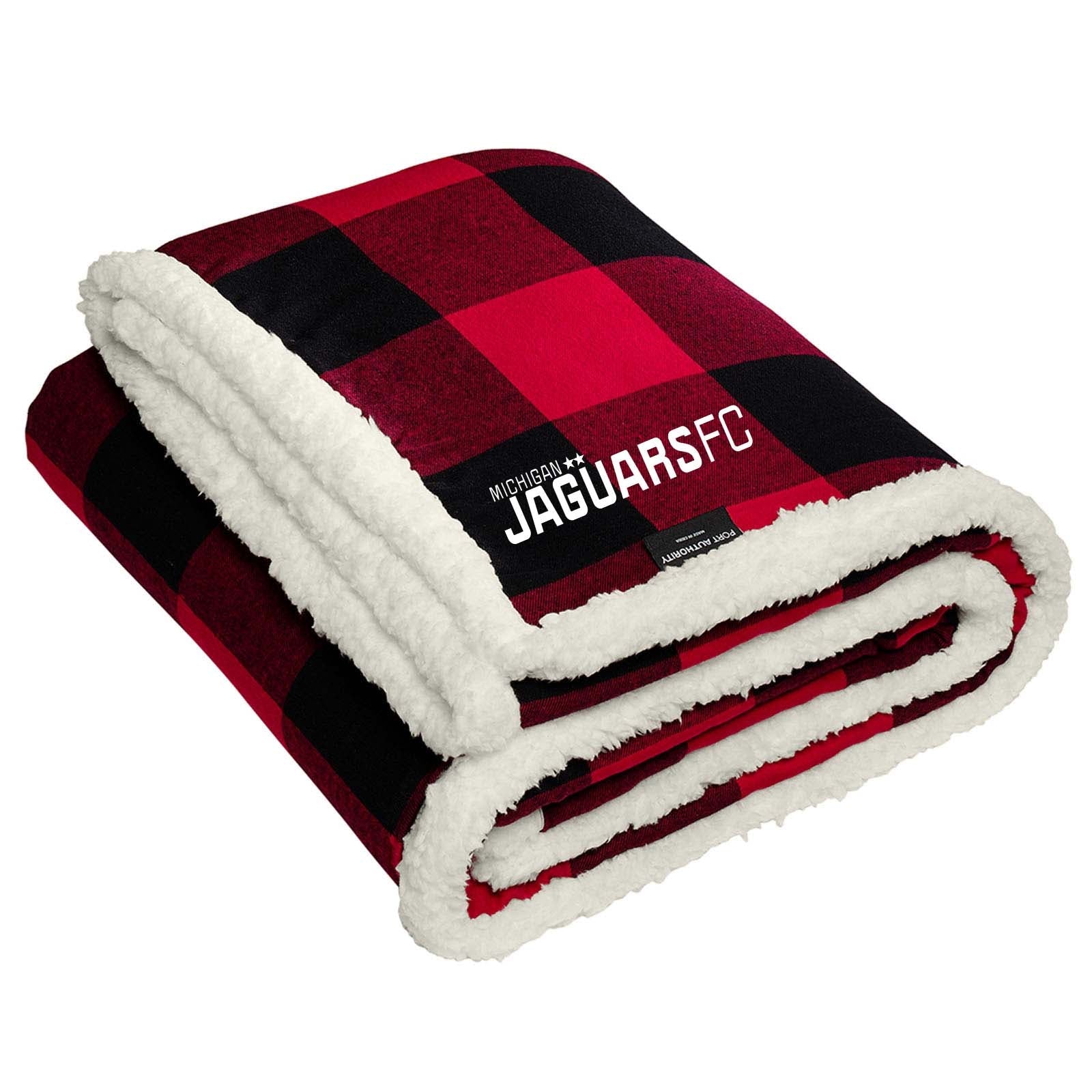 Jaguars Port Authority® Flannel Sherpa Blanket Embroidery - Mato & Hash