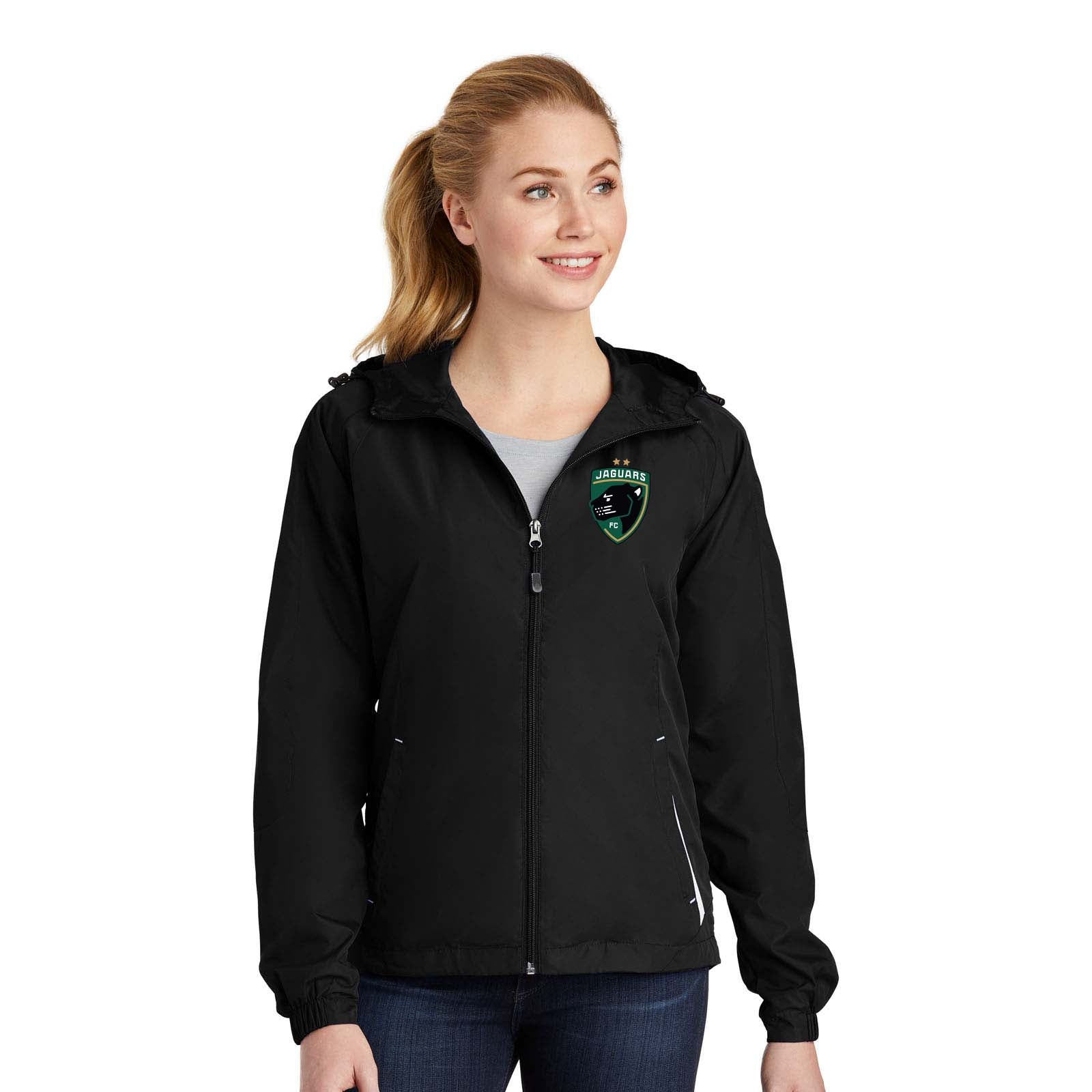 Jaguars Sport-Tek® Ladies Colorblock Hooded Raglan Jacket - Mato & Hash
