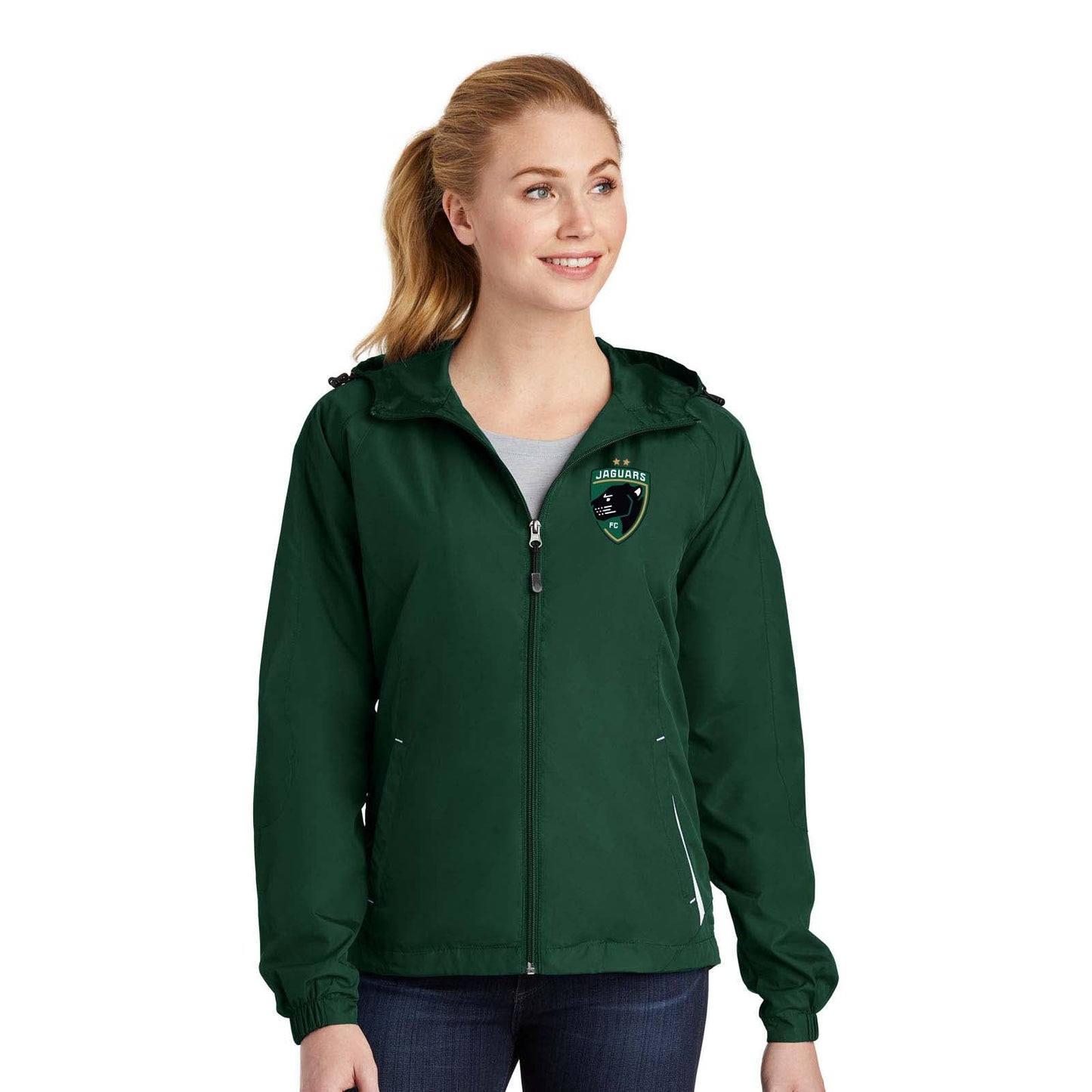 Jaguars Sport-Tek® Ladies Colorblock Hooded Raglan Jacket - Mato & Hash