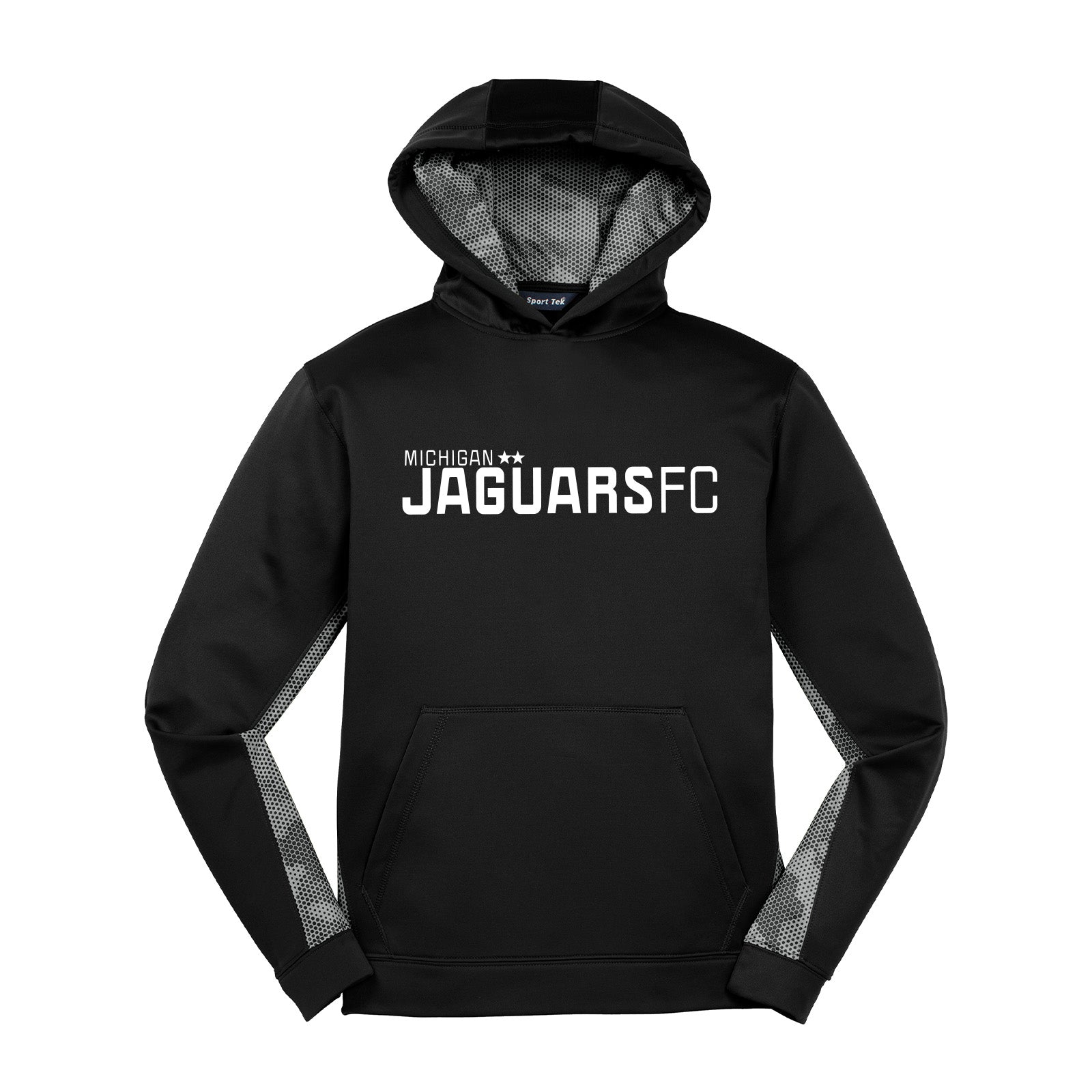 Jaguars Sport-Tek® Youth Sport-Wick® CamoHex Fleece Colorblock Hooded Pullover Printed - Mato & Hash