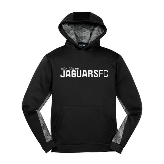 Jaguars Sport-Tek® Youth Sport-Wick® CamoHex Fleece Colorblock Hooded Pullover Printed - Mato & Hash
